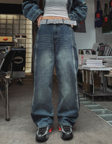 オーシャンウォッシングサイドカットデニムパンツ