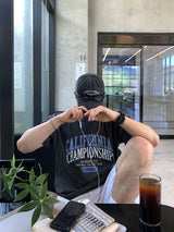 Look ターパーカリフォルニアグラフィックピグメントオーバーサイズショートスリーブTシャツ