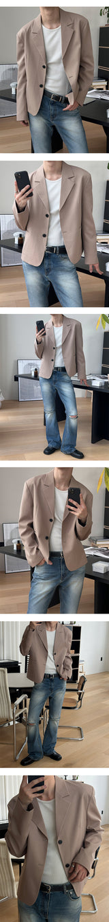 [S/F] Minimal crop blazer(2color)