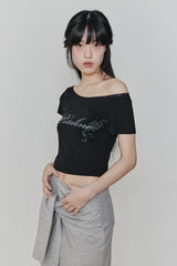 PETALINE LACE TEE black