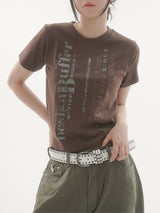 ファッドレタリング半袖Tシャツ -3C