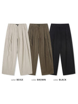 ASCLO Two Tuck Wide Cotton Pants (3color)