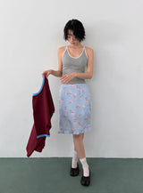 BLOOM FRILL MIDI SKIRT