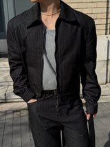Herringbone shoulder denim jacket