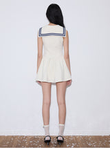 rirri 2025 Spring-Summer セーラーカラースリムフィットボウウエストドレス