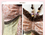 ROSE ISLAND フェアリーコアクリスタルビーズボタンアップエルフワンピ