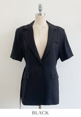Lovell Tailored Strap Linen Jacket