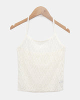 Ruex Flower Lace Halter Sleeveless Top