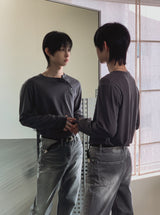 Trav Diagonal Henley Neck Long Sleeve T-shirt