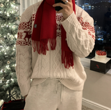 Jake Nordic Cable Overfit Round Long Sleeve Knit