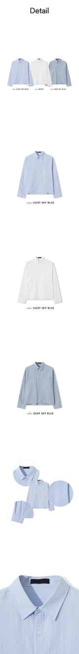 [Unisex] ストライプクロップシャツ(3color)