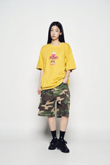 25SS ハートエイリアンショートスリーブTシャツ マスタード