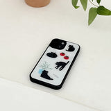 mew cat glossy glass bumper case
