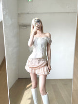 1232. Aerin satin chiffon cancan mini sk