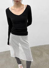 [MADE] Rutic V-neck Long-sleeved T-shirt