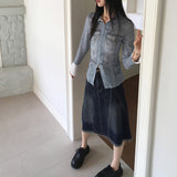 [MADE]ディプティヴィンテージウォッシングデニムスリットミニスカート