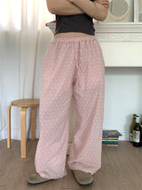 RIBBON PUNCHING WIDE PANTS (3C)