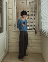 Loader Pintuck Stripe Wide Slacks