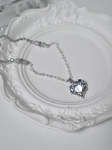 mood heart crystal necklace