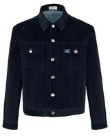 Mwoong Velvet Denim Trucker Jacket(NAVY)