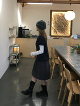 モノチェックパフブラウス (2c)