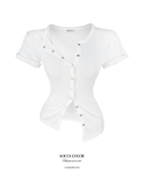 [MADE] Vivien snap button top (3color)