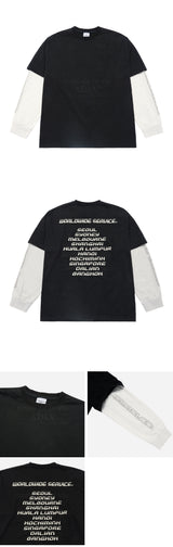 24FW ダブルレイヤーワッフルロングスリーブ ブラック
