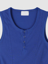 Orb Cut Henley Neck Sleeveless (5c)