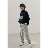 HUKE Logo Navy Half zip-up MTM