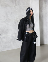 [UNISEX] カーペンターブラックデニムジャケット