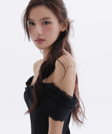 JULIETTE CORSET OFF SHOULDER TOP_TT6S215BK