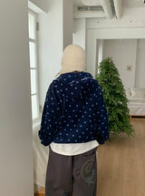 Deol Color Matching Printing Fleece Hood Zip-Up Jumper