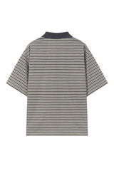 Striped Patchwork Polo Tee