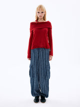 Lace Denim Parachute Pants_Blue 