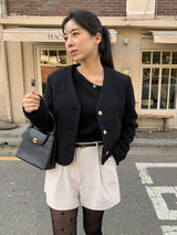 [MADE] Fulls cashmere unbalanced off-shoulder knitwear