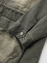 Washed High-Neck Field Jacket_Khaki