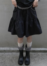 Bow Tiered Skirt - water resistant (black)