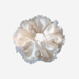 Romantic Lace-Trimmed Silk Scrunchie