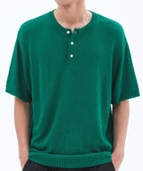 クラウドサマーヘンリーネックニット_Green