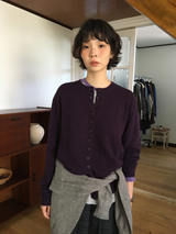 Dual-button round cardigan (3color)