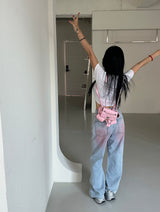 リボンキッチェンクロップショートスリーブTシャツ