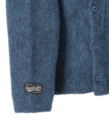 25FW V NECK SOLID CARDIGAN BLUE