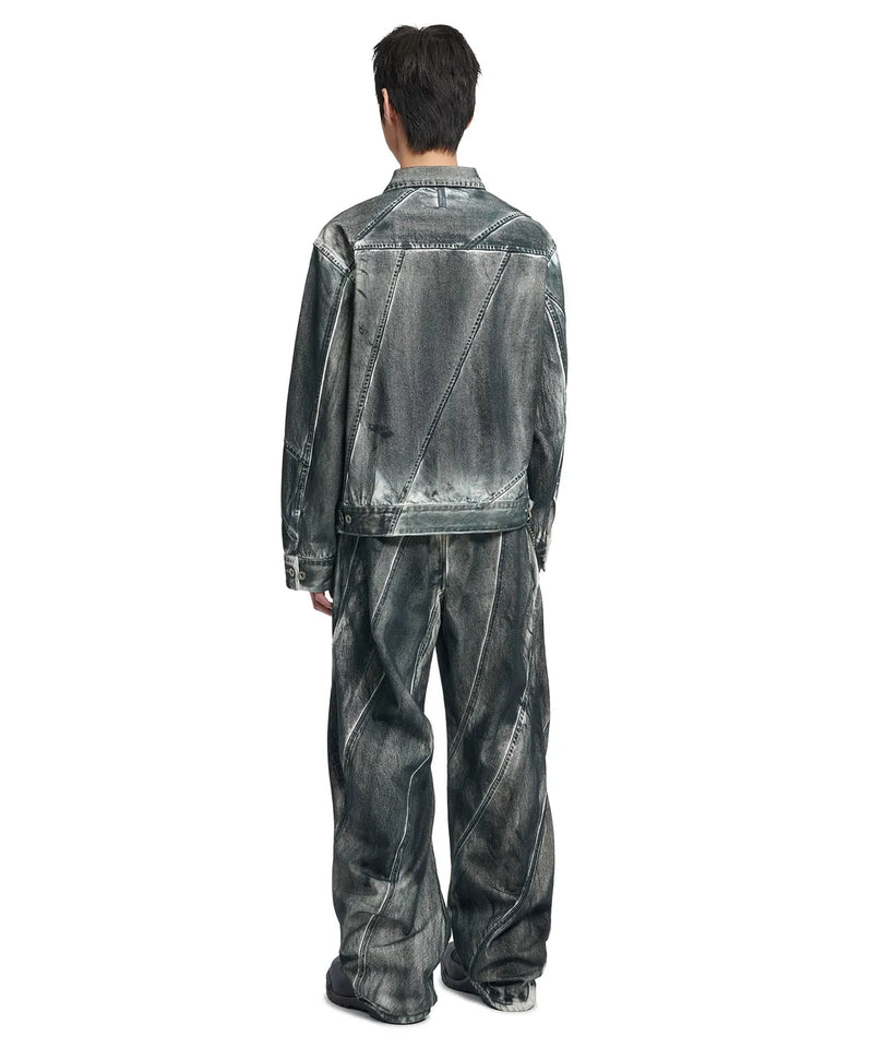 STAINED D.L DENIM TRUCKER JACKET - STAINED WHITE