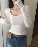 [MADE] Finger hole, square long sleeve T-shirt