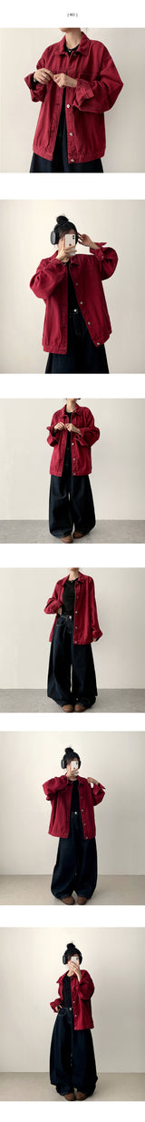 Eit Overfit Solid Cotton Trucker Jacket