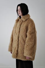 Reversible fur coat, Camel