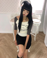 ムーテンレタリング7分袖Tシャツ