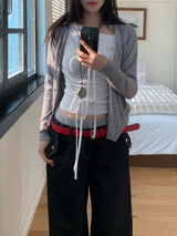 カイラワンオフストラップロングスリーブTシャツ