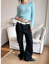 [Unisex] Black golgi flare denim pants