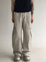 curved dyeing strap wide pants(2colors)